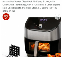 Instant Pot Vortex Plus Air Fryer with ClearCook