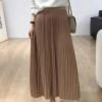 A-Line Skirt with Elastic Waist Trendy High Rise Ladies Summer Skirt Loose