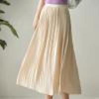 A-Line Skirt with Elastic Waist Trendy High Rise Ladies Summer Skirt Loose - 4