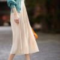 A-Line Skirt with Elastic Waist Trendy High Rise Ladies Summer Skirt Loose - 6