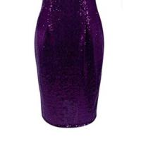 Shimmering Purple Terylene Mesh Party Dress Elegant - 2