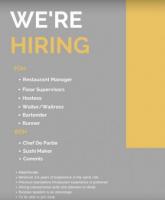 Restaurant staff hiring