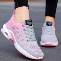 Breathable Mesh Women Sneakers Soft Bottom Non Slip Women Footwear Sports Shoes Lace Closure Chunky  - 5
