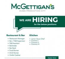 Bar and restaurant staff hiring now