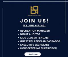 Hotel staff hiring now