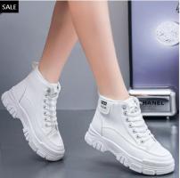Premium White Lace-Up Sneakers Women's Winter Warm Snow Shoes with Non-Slip Chunky Soles & Comfortab - 3