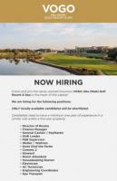 VOGO Golf Resort hiring staffs