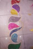 Handpainted Lavender Multi-Color Motifs Dupatta - 3